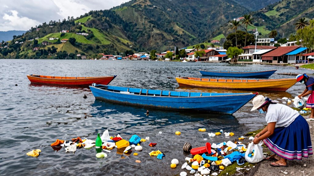travelers reduce lake waste