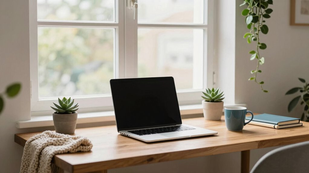calm organized remote workspace