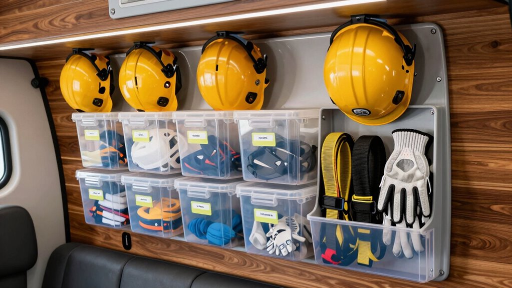 efficient safety gear storage