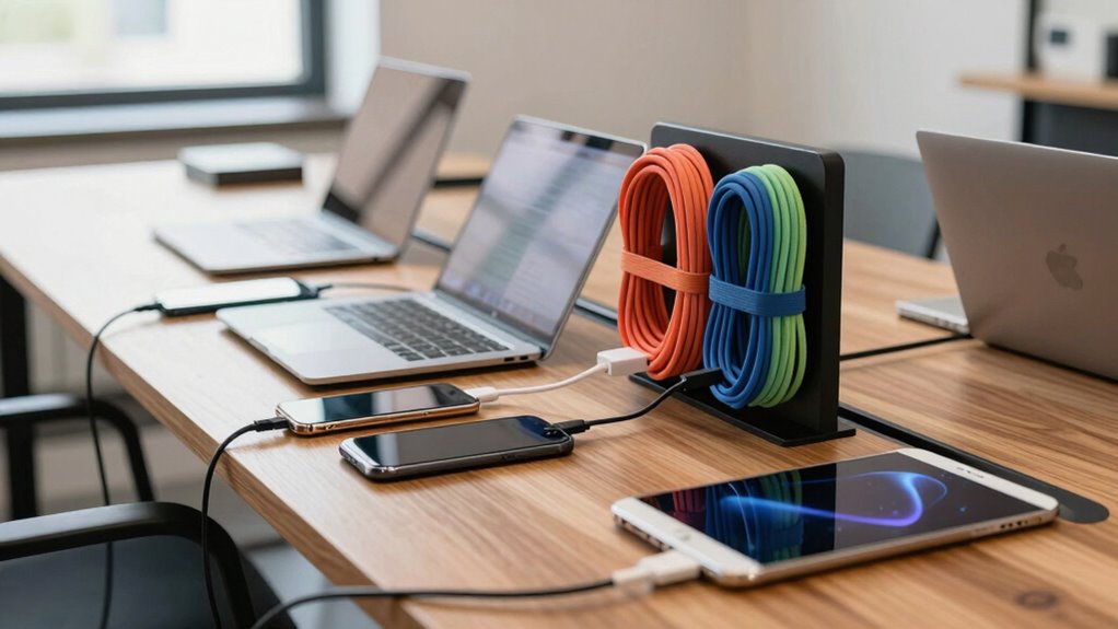 organize cables for sharing