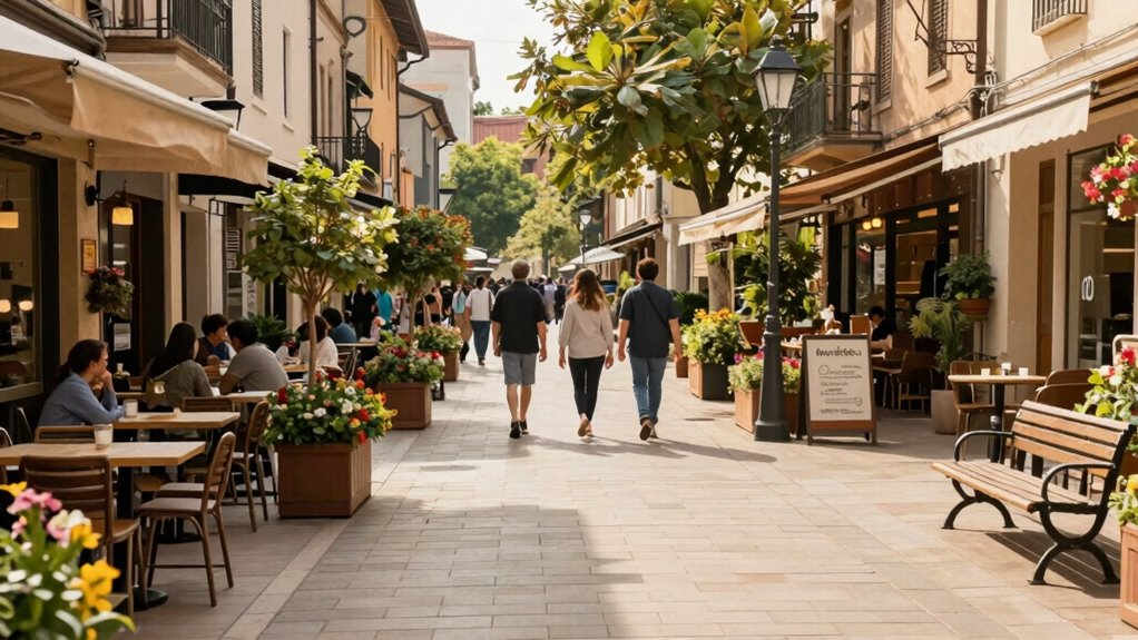 pedestrian friendly urban design features