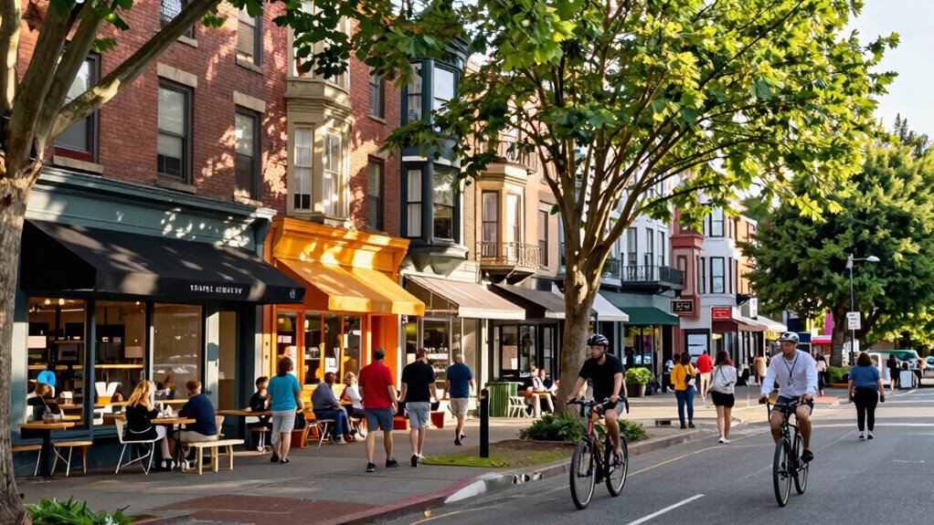 vibrant neighborhoods with outdoor activities